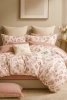 Pościel biała w kwiaty 160x200 3 el. Morning C-26