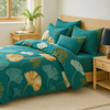 Pościel bawełniana turkusowa w dmuchawce 160x200 3 el. L13