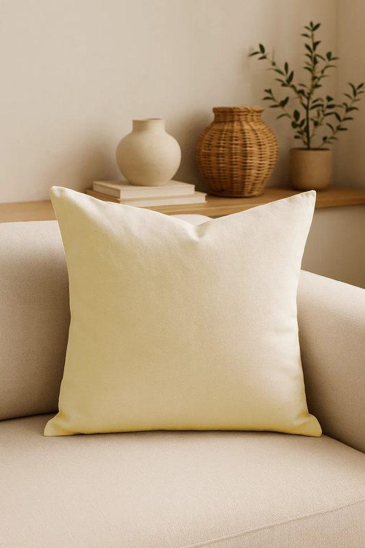 Poszewka na poduszkę bawełniana kremowa 40x40