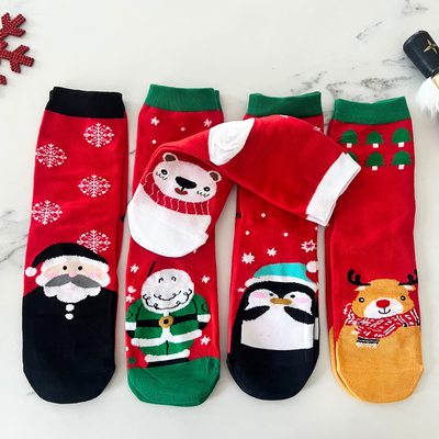 5-pak Skarpetki bawełniane świąteczne damskie XMAS VIBE 35-38
