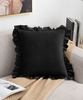 Poszewka na poduszkę dekoracyjna 40x40 czarna z falbanką