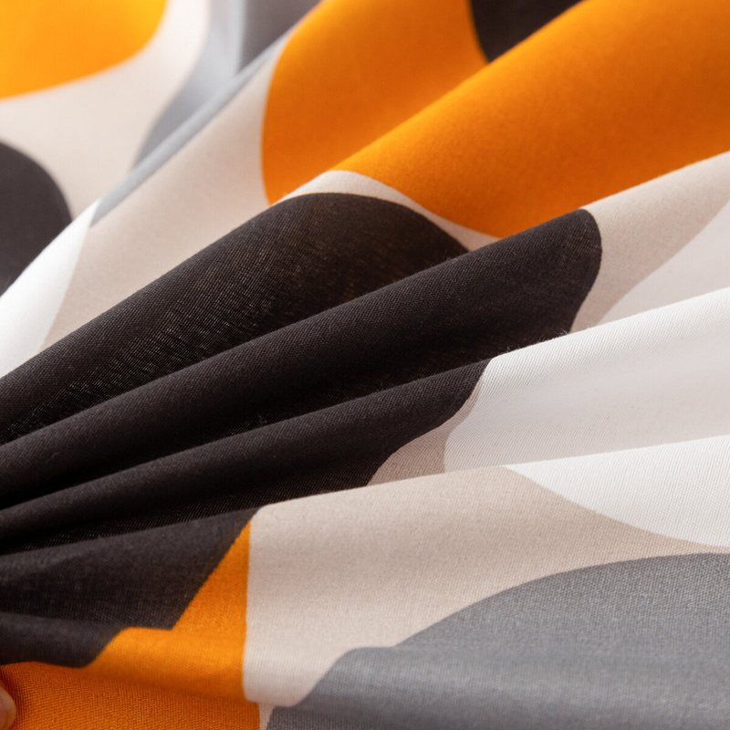 Pościel geometryczna szaro - pomarańczowa Orange 200x220 4 el.