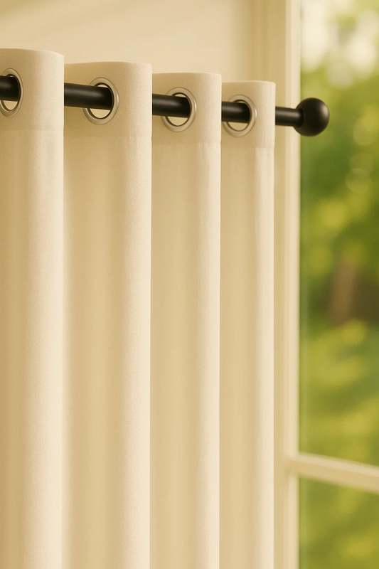 Zasłona kremowa ecru na przelotkach 140x260