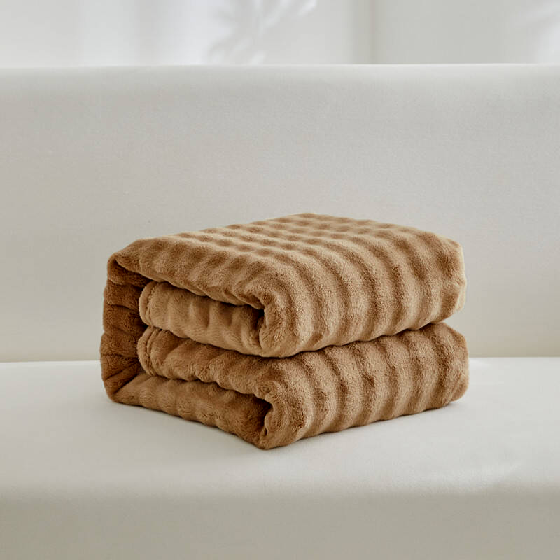 Koc pluszowy bąbelkowy 3D BUBBLE 200x220 brązowy