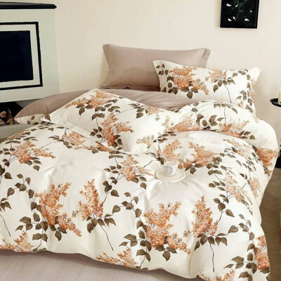 Pościel bawełniana w kwiaty 160x200 3 el. Belle B-1581