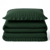 Pościel bawełniana z falbanką butelkowa zielona 200x220 3 el.