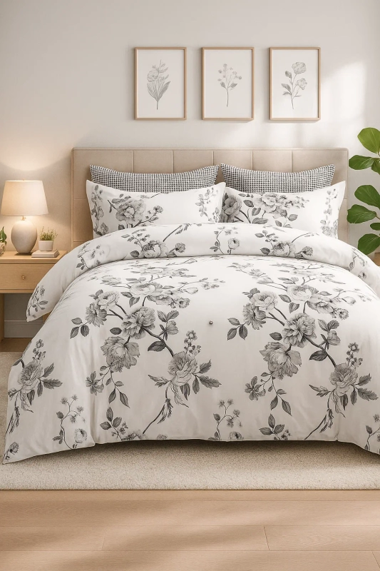 Pościel bawełniana 160x200 3 el. Black & White M1289