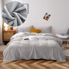 Pościel pluszowa zimowa miś gładka 160x200 3 el. jasna szara K004