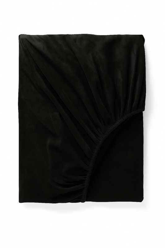 Prześcieradło pluszowe z gumką MIŚ czarne 140x200