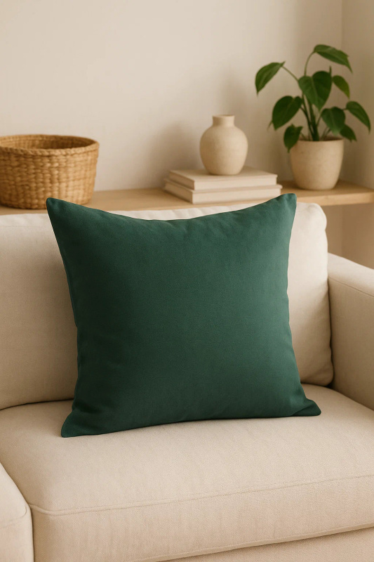 Poszewka na poduszkę bawełniana ciemna zielona 40x40