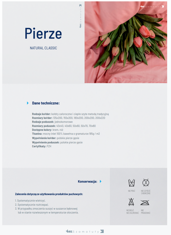 Kołdra z pierza 155x200 zimowa ciepła naturalna 100%