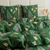Pościel świąteczna zielona w choinki 160x200 3 el. 