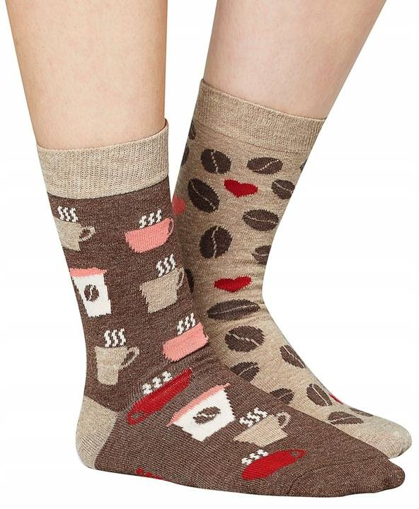 Zestaw 6x skarpetki damskie kolorowe nie do pary, na prezent