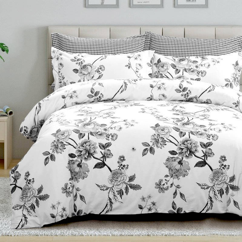 Pościel bawełniana 160x200 3 el. Black & White M1289