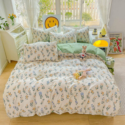 Pościel bawełniana w kwiaty 200x220 3 el. Helena