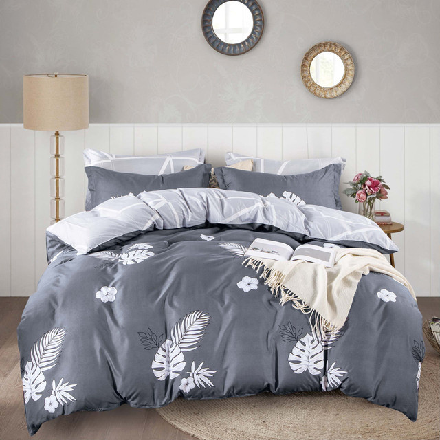 Pościel 160x200 3 el. Szara Monstera