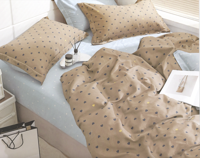 Pościel bawełniana 160x200 3 el. Beige Love M1582