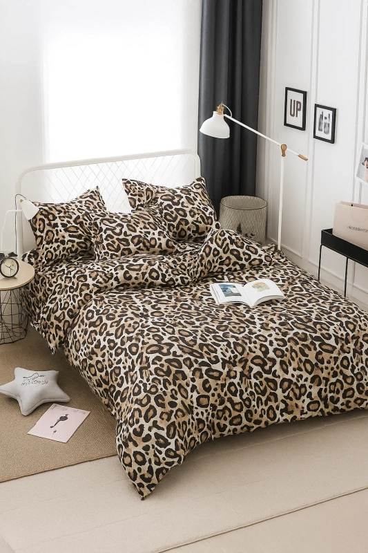 Pościel w panterkę cętki Lampart 200x220 3 el.