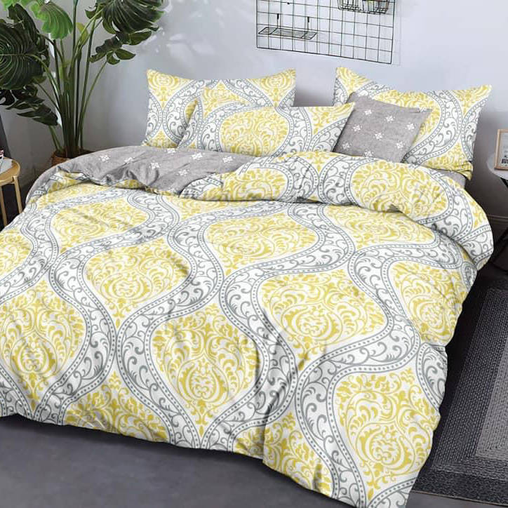 Pościel z mikrowłókna 200x220 4 el. Żółta mandala nr966