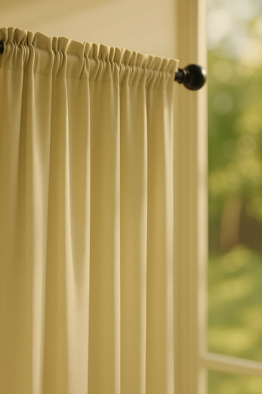 Zasłona beżowa na taśmie 140x250