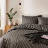 Pościel w pasy grafitowa 160x200 3 el. Kim Grafit H-007