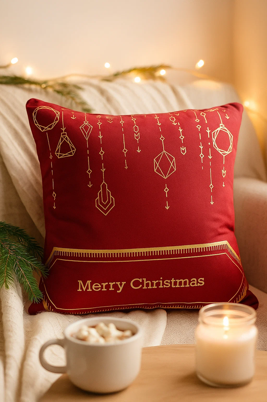 Poszewka na poduszkę świąteczna czerwona Merry Christmas 40x40