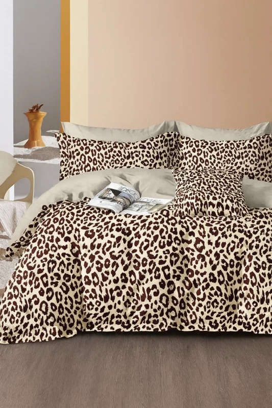 Pościel bawełniana w cętki, panterkę 200x220 3 el. Leopard B-1682