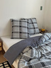 Pościel szara w kratę 160x200 3 el. Nordic F9