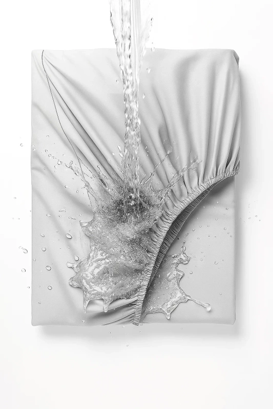 Prześcieradło wodoodporne z gumką jasne szare 160x200