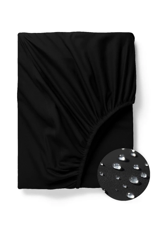 Prześcieradło wodoodporne z gumką czarne 90x200