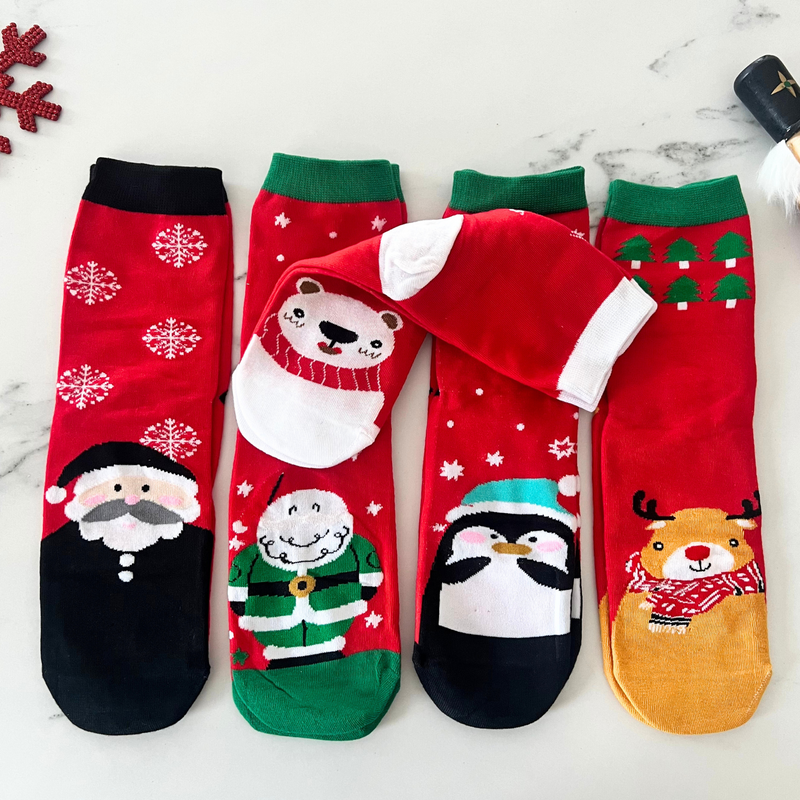 5-pak Skarpetki bawełniane świąteczne damskie XMAS VIBE 35-38