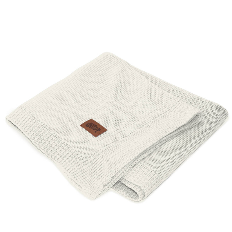Koc bambusowy z bawełną dziecięcy ecru 80x100