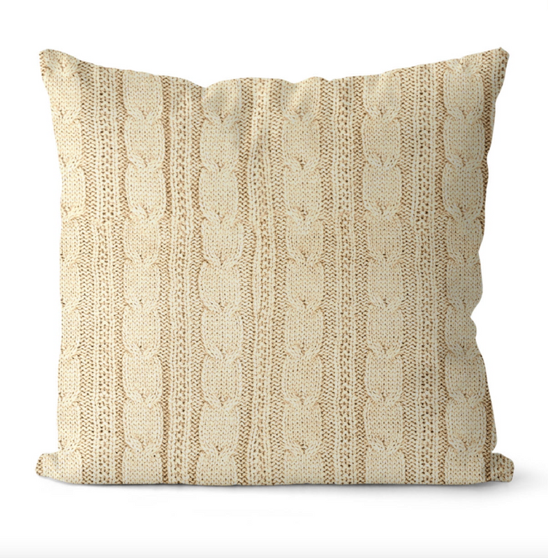 Poszewka na poduszkę dekoracyjna sweter kremowa 45x45cm