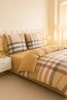 Pościel bawełniana w beżową kratę 160x200 3 el.