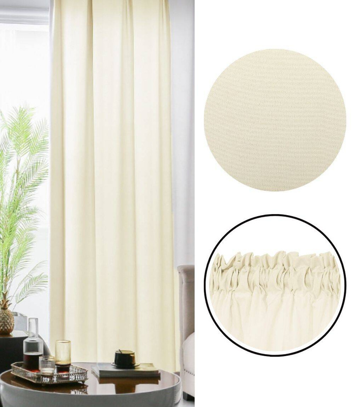 Zasłona kremowa na taśmie 140x250