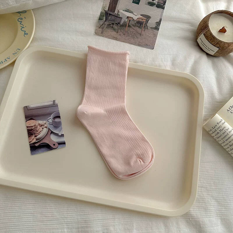 5-pak Skarpetki bawełniane bezuciskowe damskie PASTEL 39-42