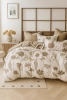 Pościel flanelowa gruba zimowa ciepła w kwiaty Allende 200x220 3 el. A-038