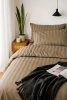 Pościel w pasy 200x220 3 el. Kim Dark Beige H-008