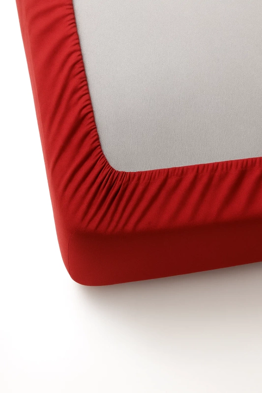 Prześcieradło z gumką czerwone 180x200
