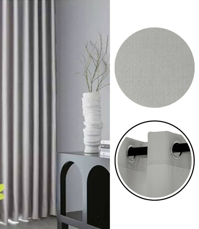 Zasłona jasna szara na przelotkach 140x280