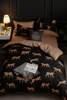 Pościel czarna w panterkę 200x220 3 el. Pantera C-008