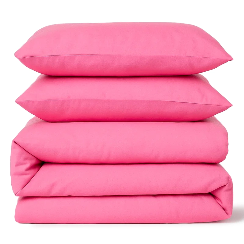 Pościel różowa jednokolorowa gładka 160x200 3 el. Pink F12