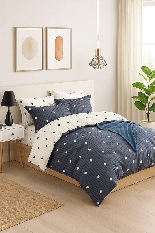 Pościel bawełniana 140x200 2 el. Kropki B-837