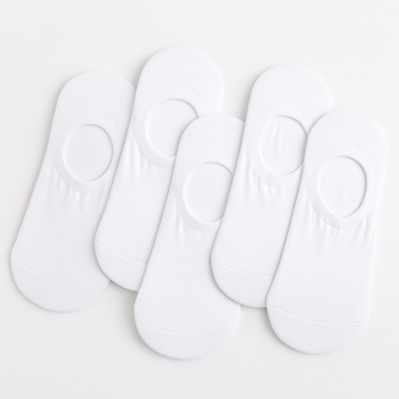 5-pak Skarpetki bawełniane krótkie białe stopki damskie unisex WHITE 39-42