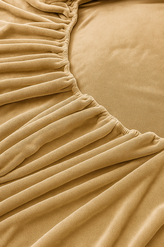 Prześcieradło pluszowe z gumką MIŚ beżowe 200x220