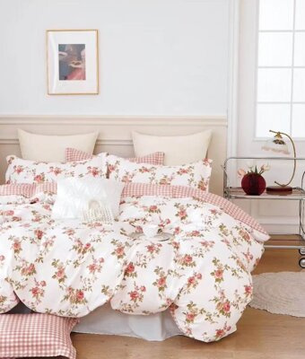 Pościel flanelowa w kwiaty Sivas 200x220 4 el. A031