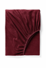 Prześcieradło pluszowe z gumką MIŚ czerwone bordowe 90x200