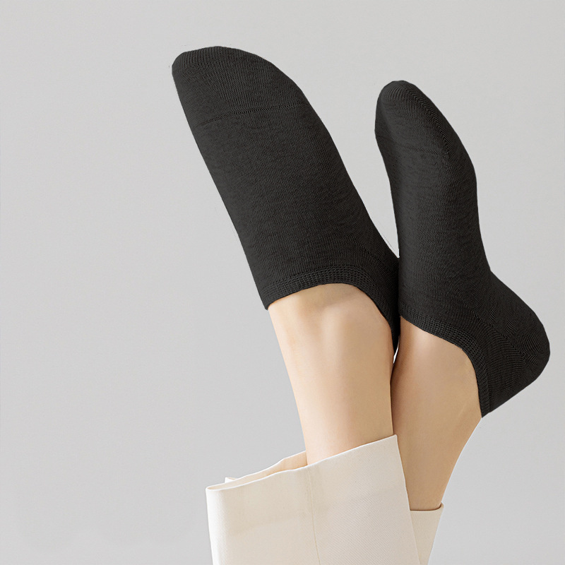 5-pak Skarpetki bawełniane krótkie czarne stopki damskie unisex BLACK 39-42