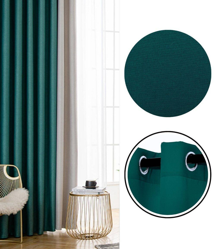 Zasłona petrol na przelotkach 140x250