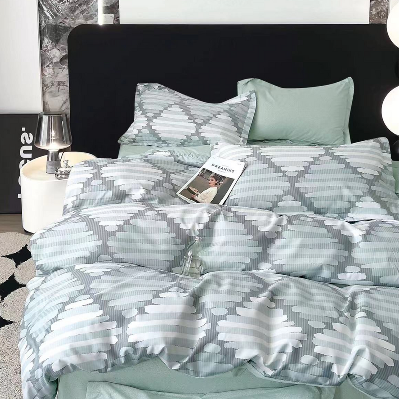 Pościel flanelowa gruba zimowa ciepła geometryczna Mapimi 160x200 3 el. A-044